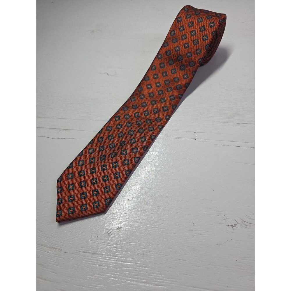 Vintage Rooster Geometic Pattern Tie